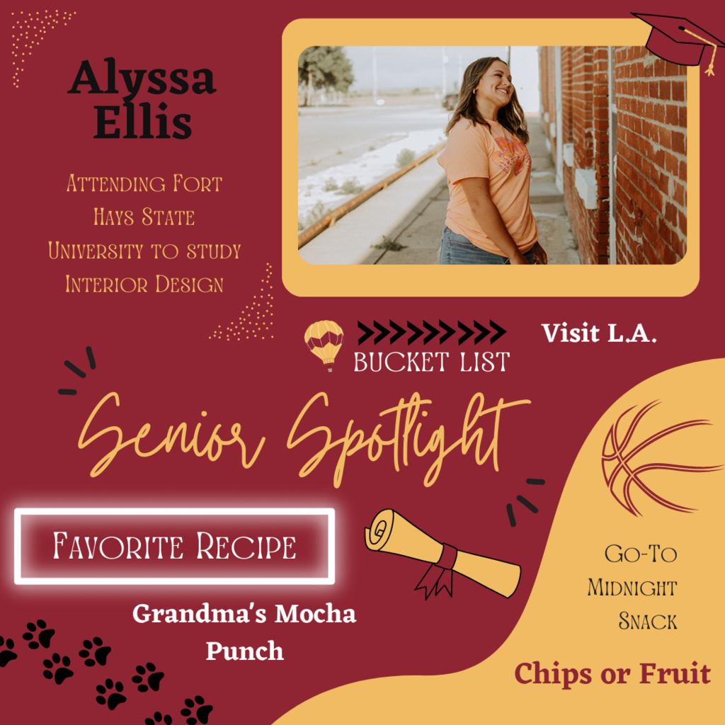 Our Senior Spotlight today is Alyssa Ellis! See the rest of the seniors at  https://www.usd392.com/live-feed?filter_id=183265
